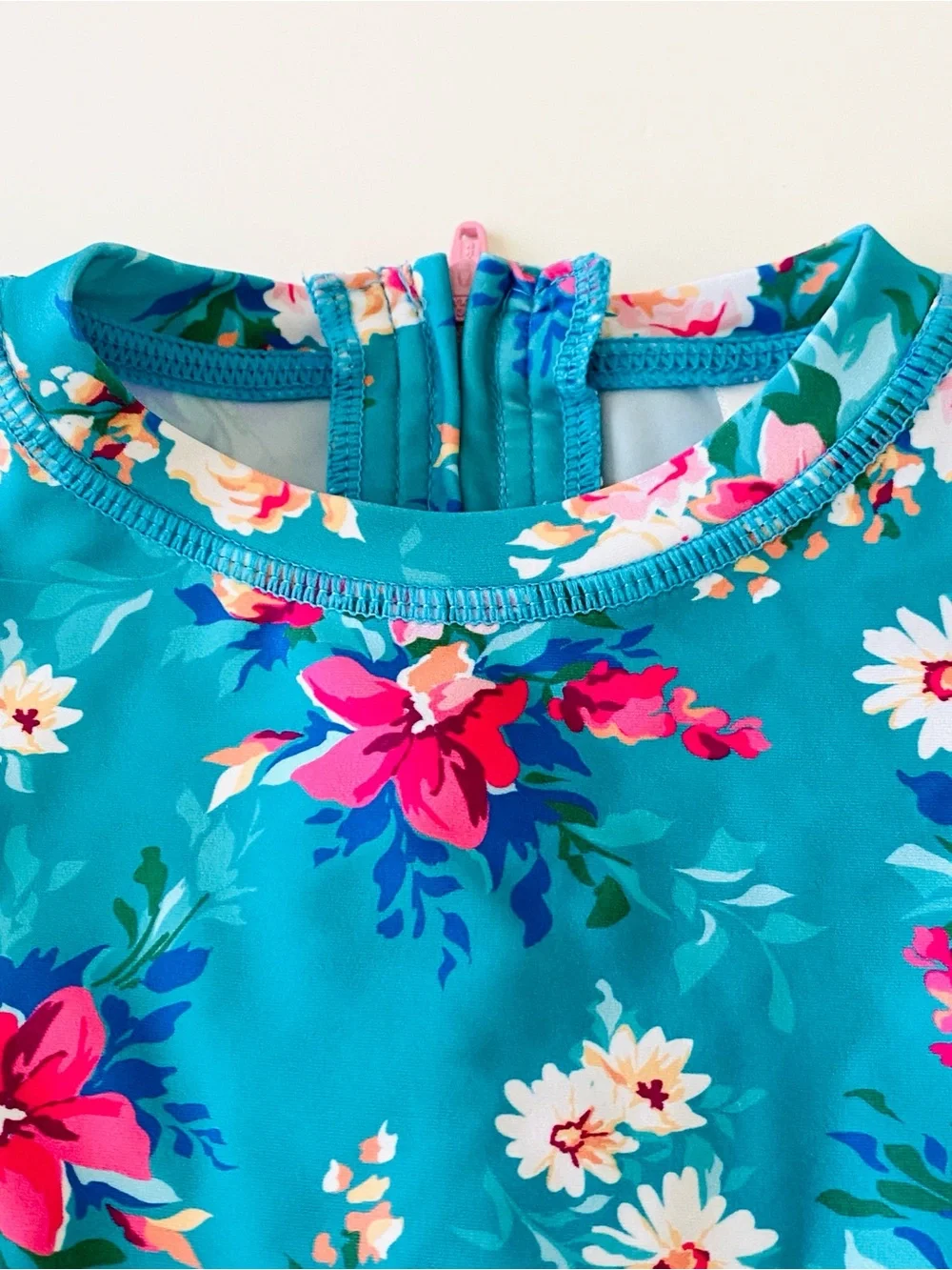 RuffleButts Baby UPF50+  Floral Long Sleeve One Piece Rash Guard 6-12M Swimsuit